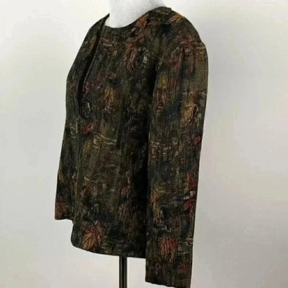 Soft Works blazer size 10 multicolored zip floral - Picture 6 of 9